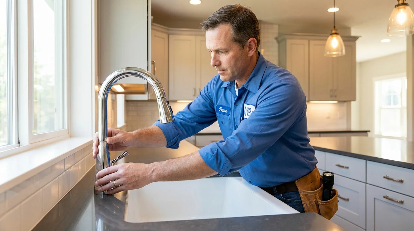 Kitchen faucet installation by Johns Plumbing LLC in Bagley