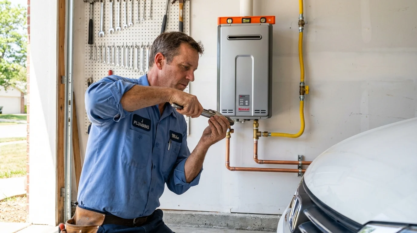Tankless water heater installation by a Johns Plumbing LLC plumber in Bagley